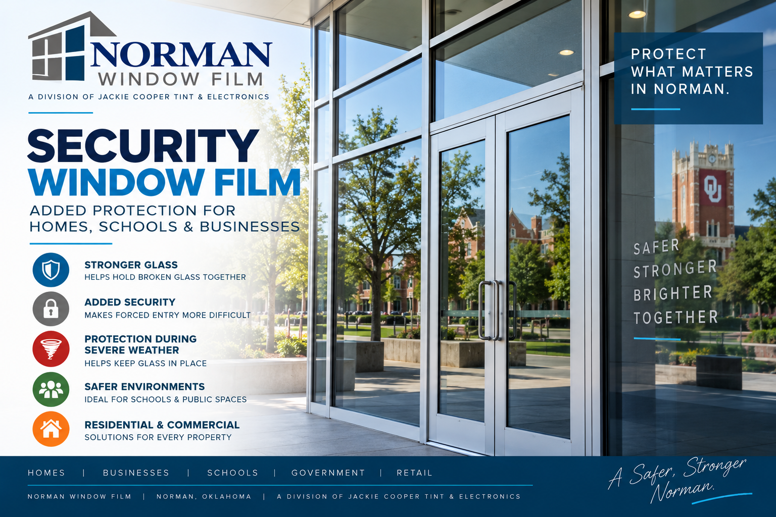 Security Window Film in Norman, OK: Added Protection for Homes, Schools & Businesses